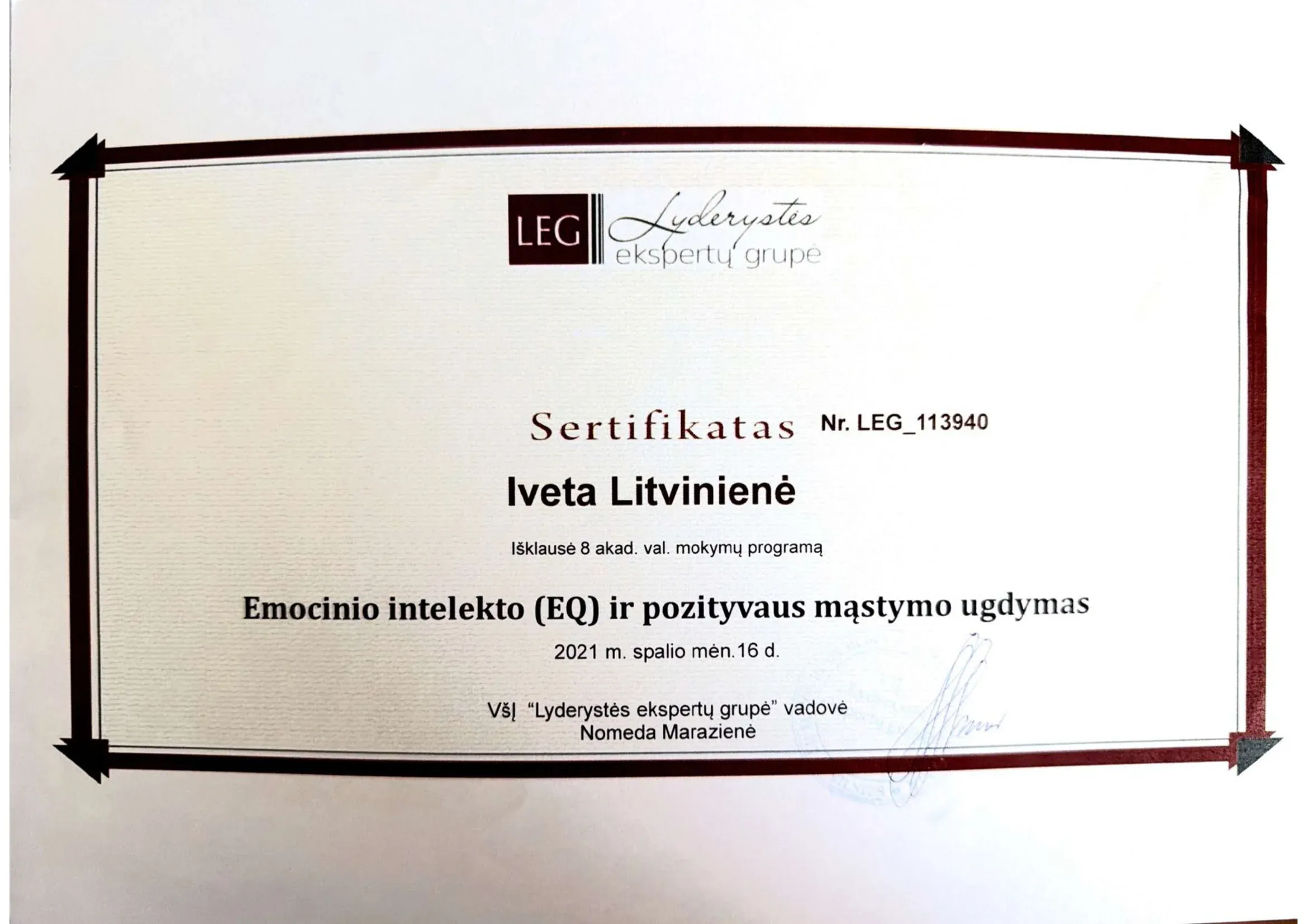 Emocinio intelekto ir pozityvaus mąstymo ugdymas