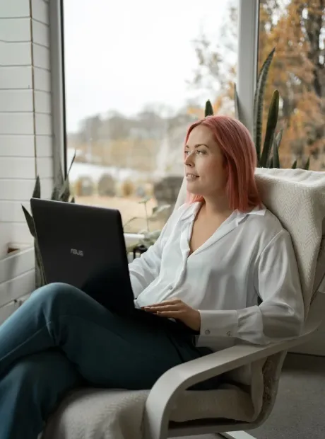 Psichologė Iveta nuotolinės konsultacijos metu