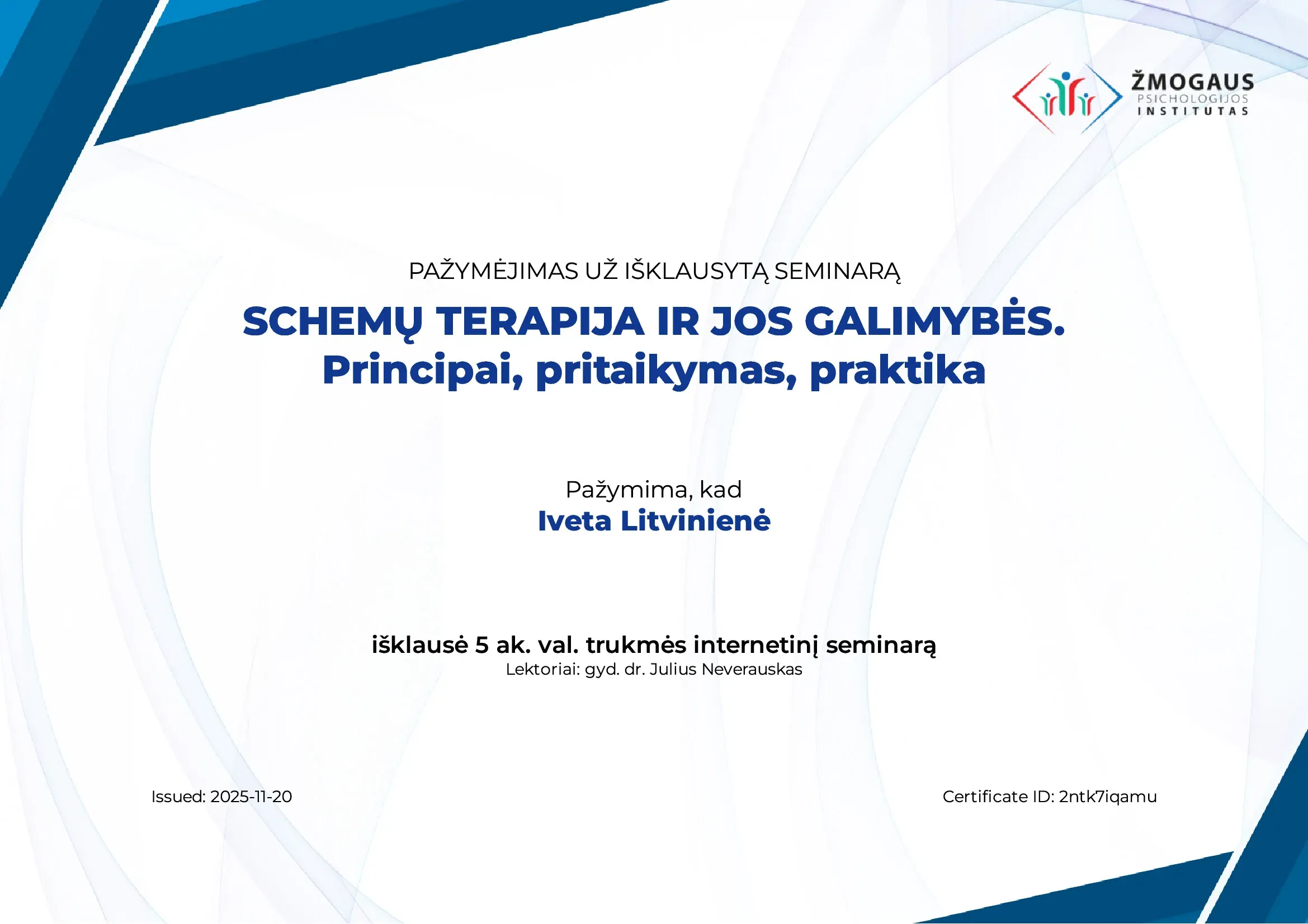 Schemų terapija: principai, pritaikymas, praktika