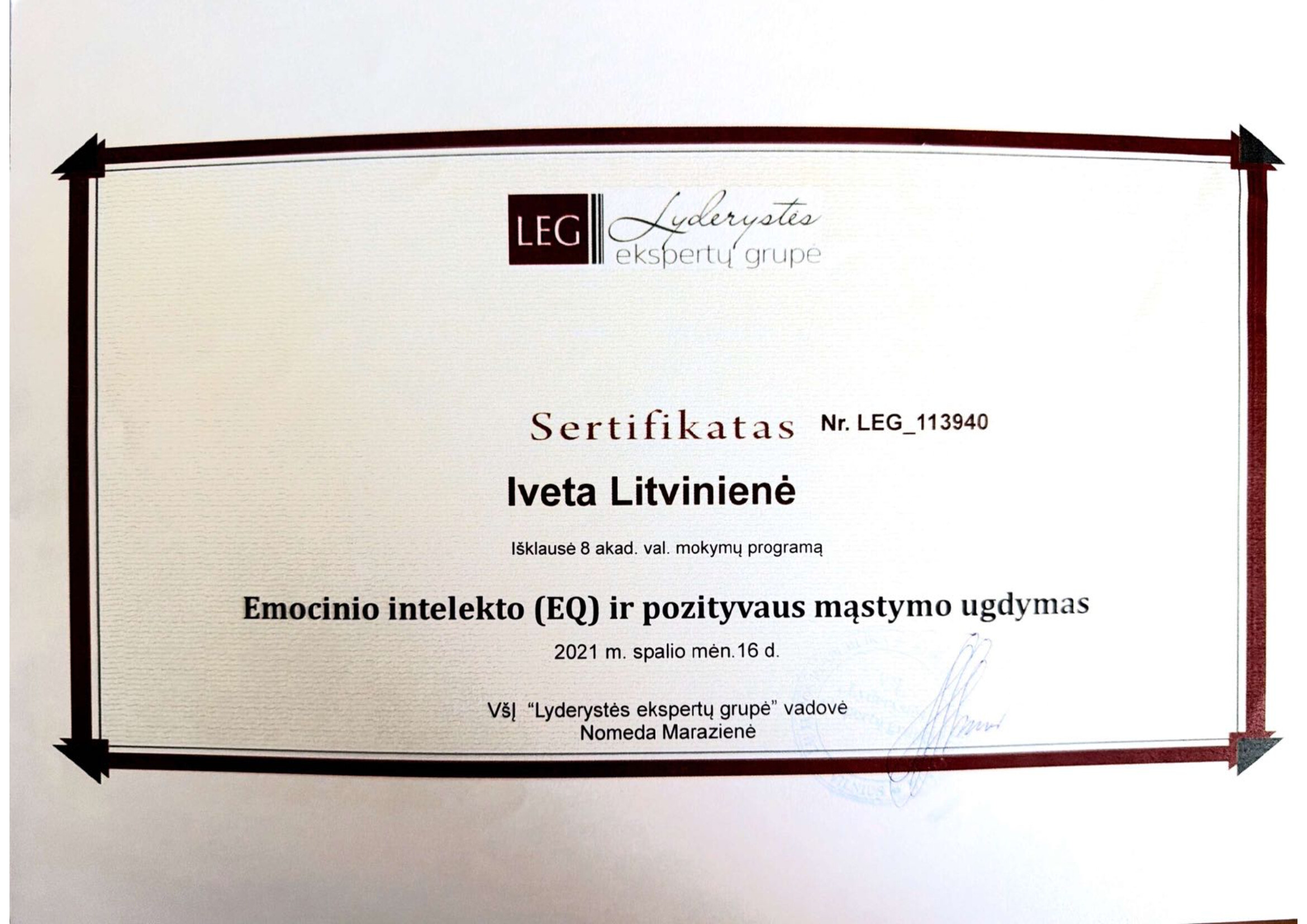 Emocinio intelekto ir pozityvaus mąstymo ugdymas